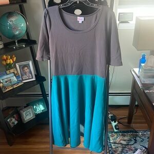 LuLaRoe 2XL Dress - gray/teal
